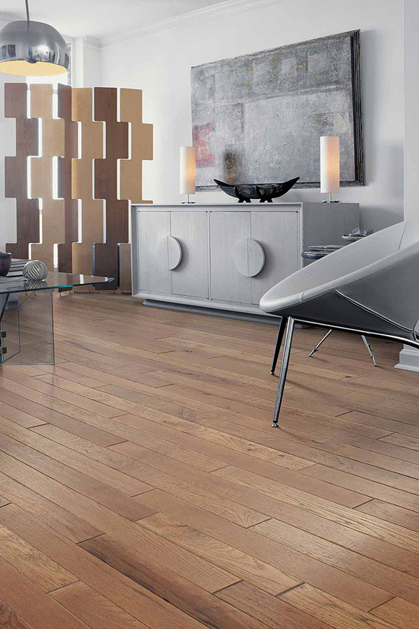 Large living room decorated with large artwork