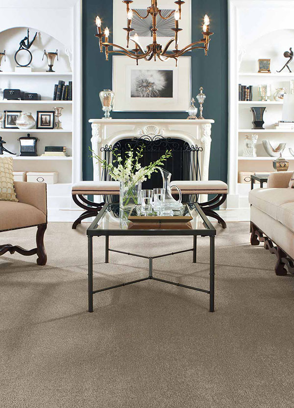 Living room with walls painted “night green”