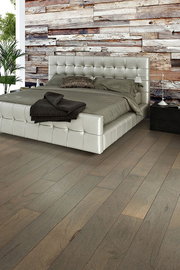 plank flooring on a bedroom wall