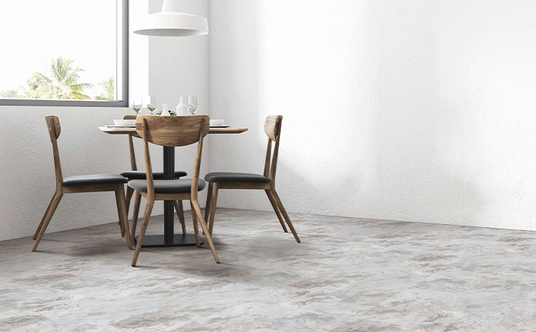 luxury vinyl tile flooring in dining room